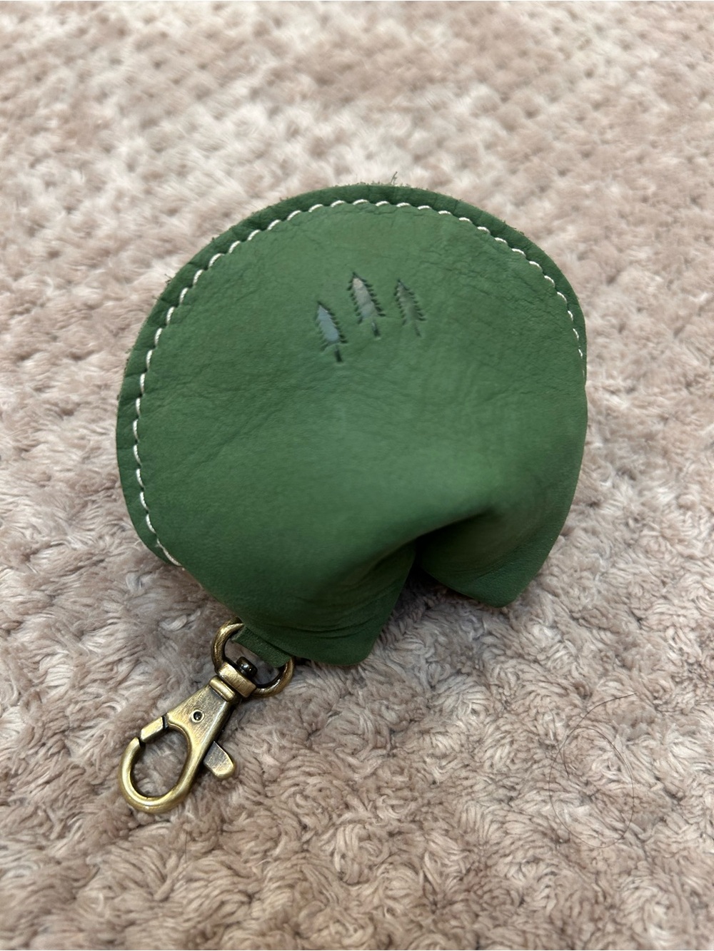 Portland Leather Goods Fortune Cookie Pouch & Keychain in Succulent